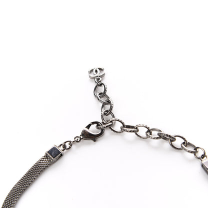 Chanel Metal Logo Choker Necklace Silver 2 of 2
