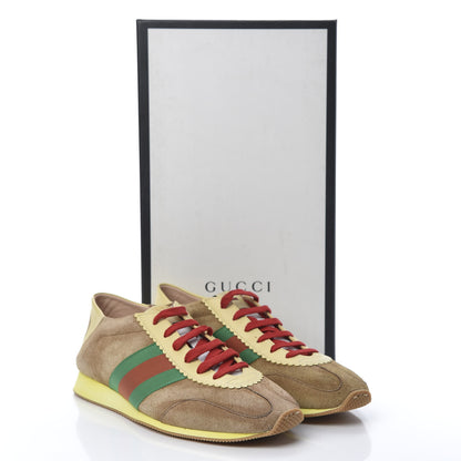 Gucci Suede Web Mens Rocket Sneakers 8 Nocciola Burro 10 of 10