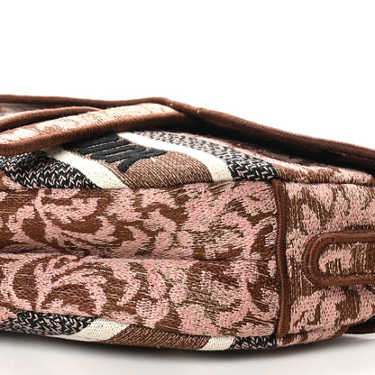 Christian Dior Canvas Embroidered Brocart Saddle Bag Metallic Pink 10 of 10
