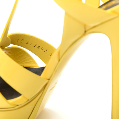 Saint Laurent Patent Tribute 105 Platform Sandals 35.5 Citron 10 of 11