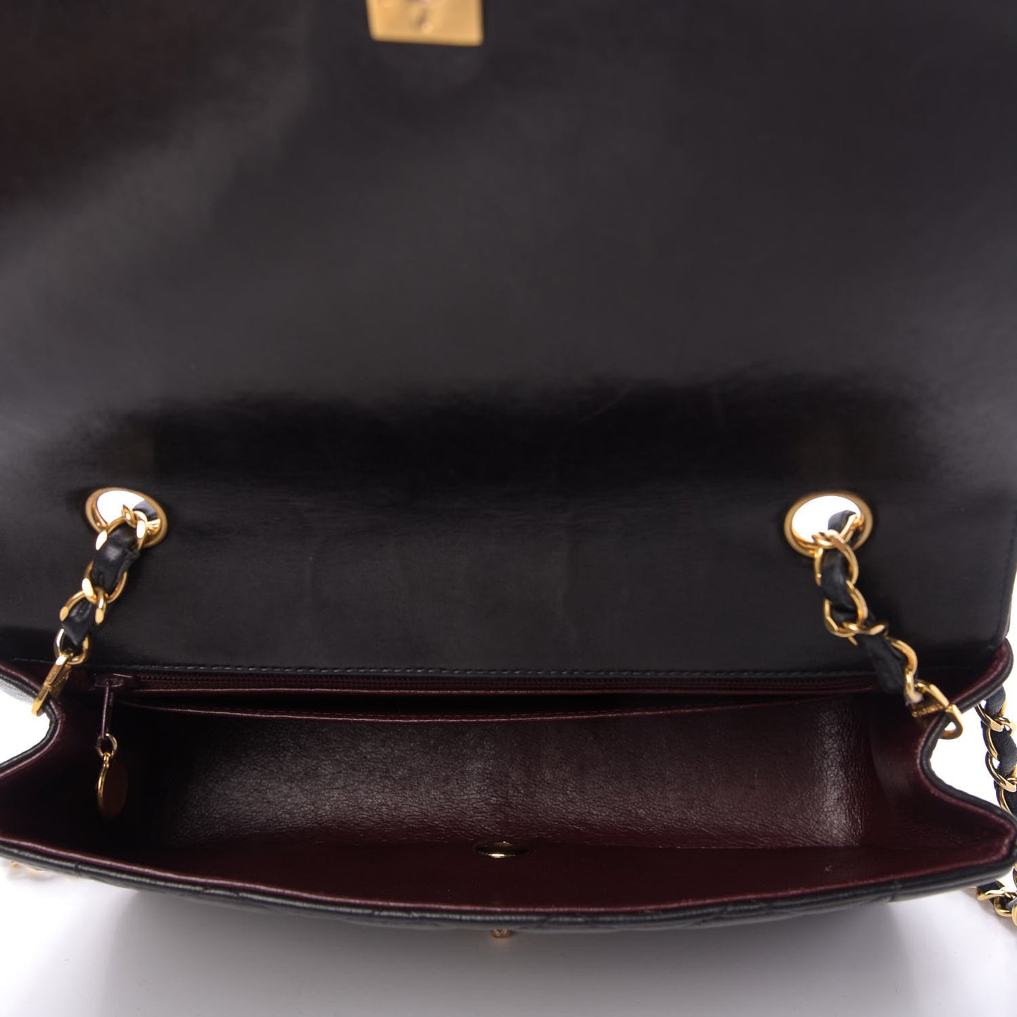Lambskin Quilted Medium Single Flap Black