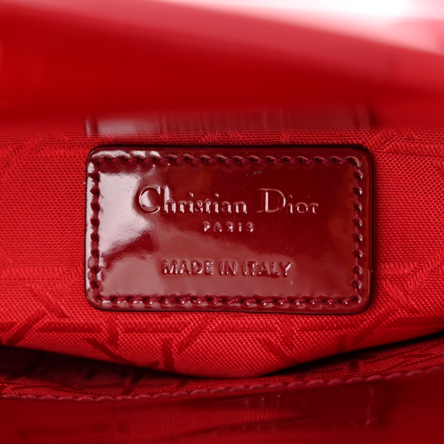 Christian Dior Patent Cannage Mini Lady Dior Red 6 of 11