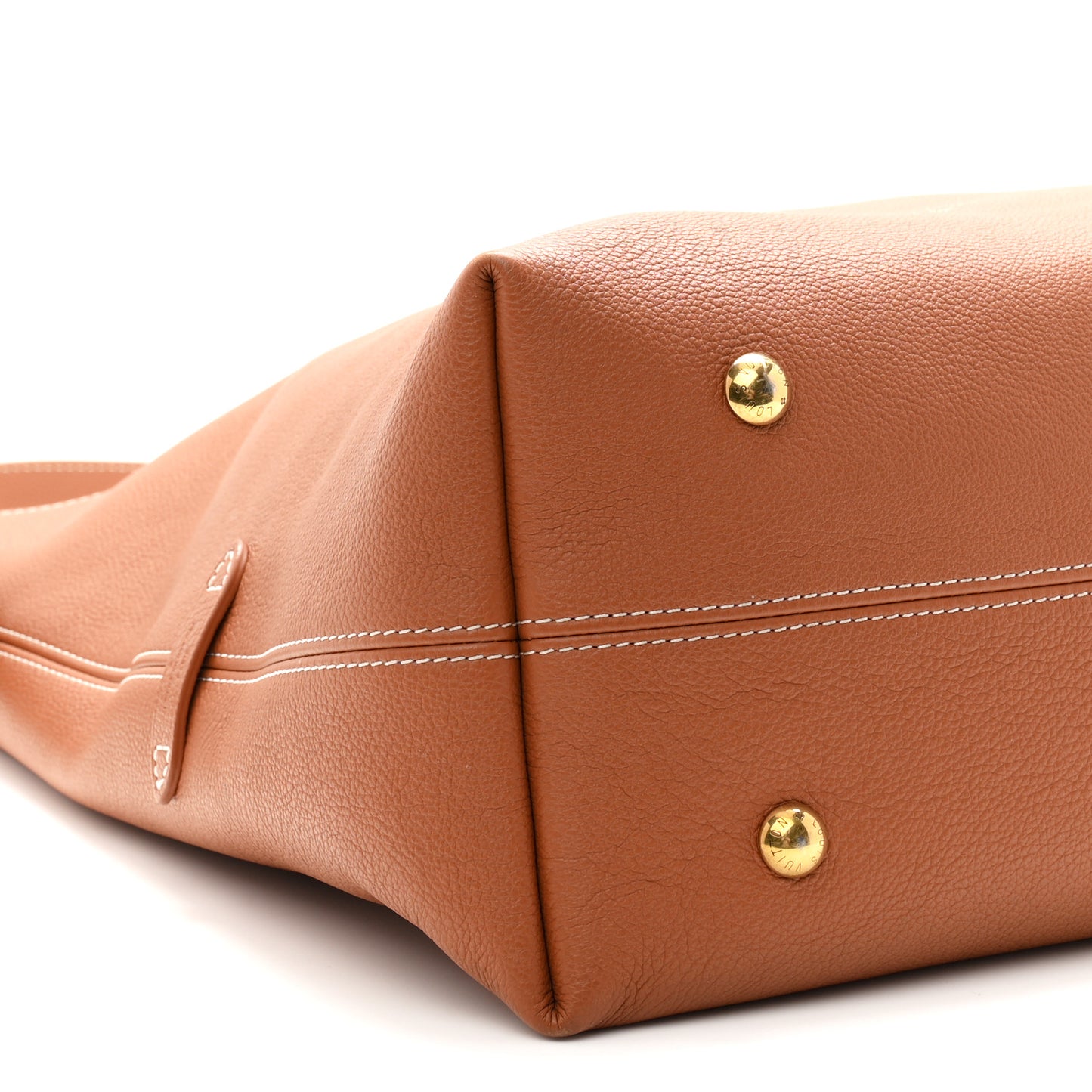 Grained Calfskin Low Key Hobo MM Cognac