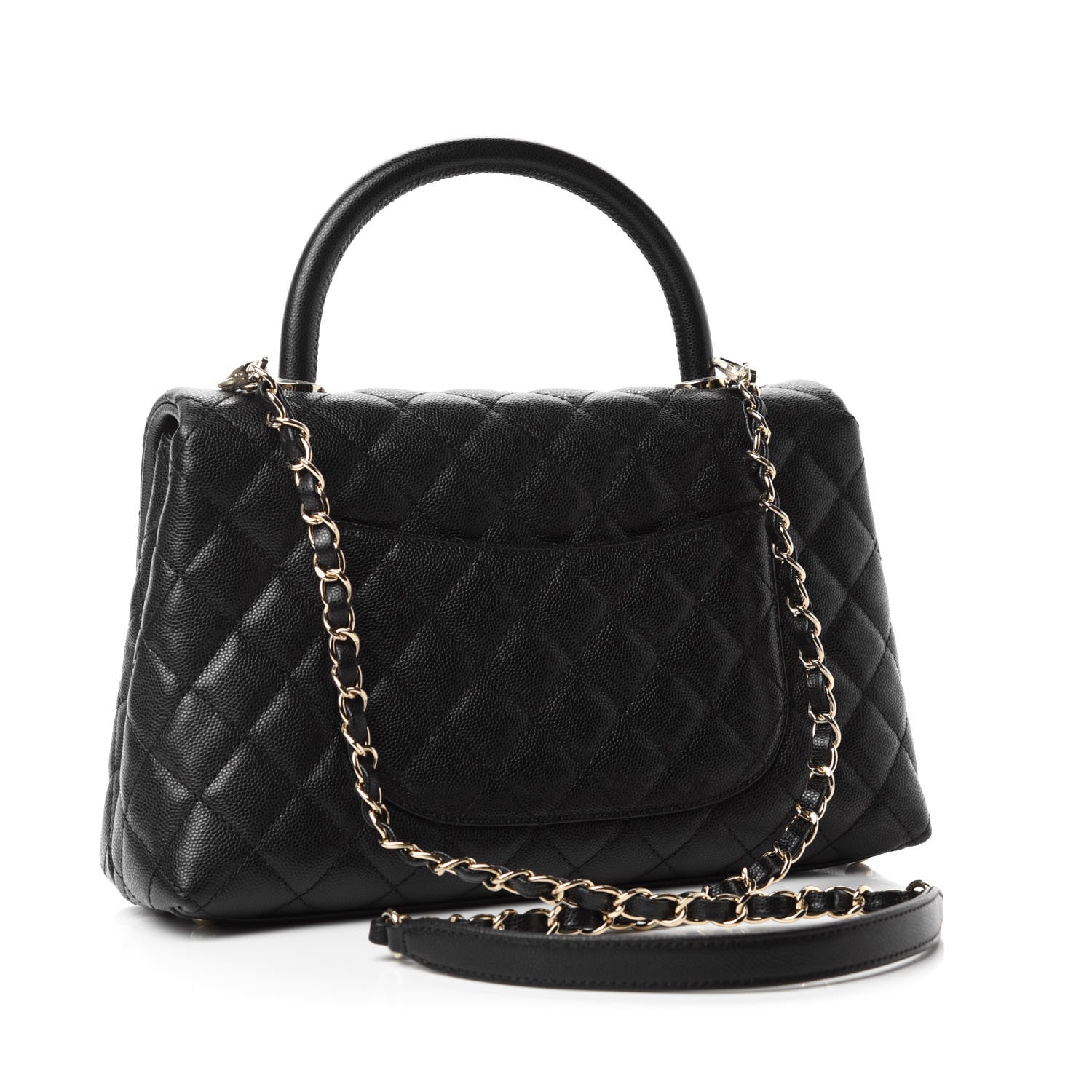 Chanel Caviar Quilted Small Coco Handle Flap Black 3 of 11