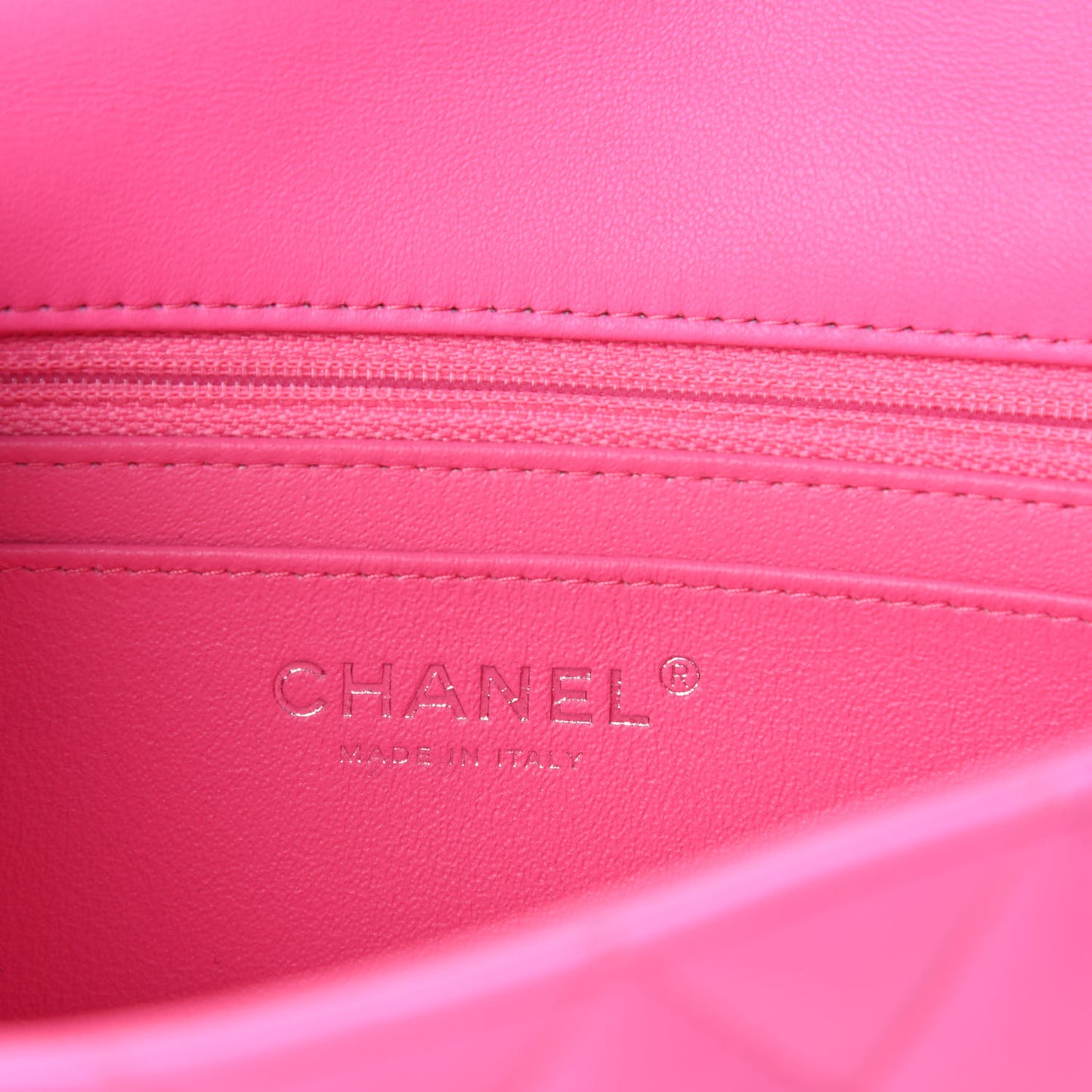 Lambskin Quilted Mini Rectangular Flap Pink