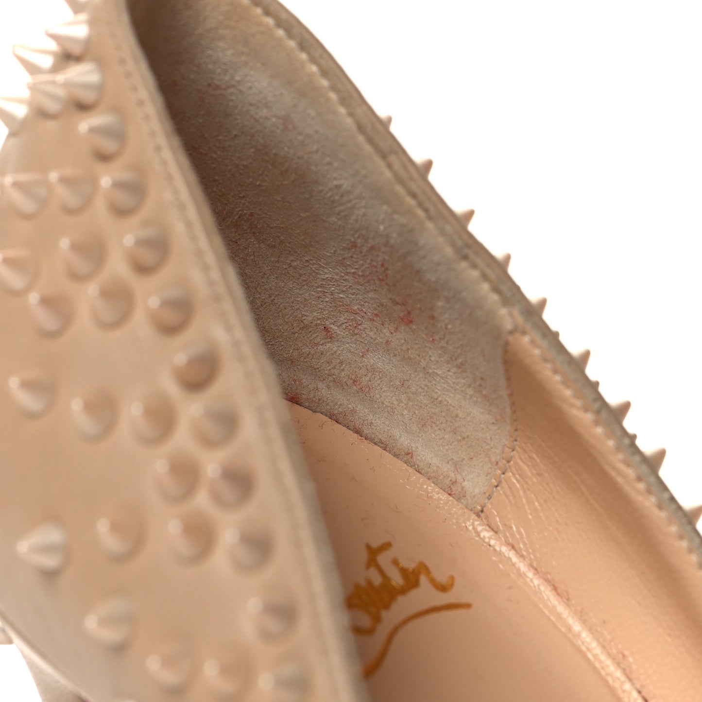 Nappa Studded Escarpic 100 Pumps 37.5 Nude Apricot