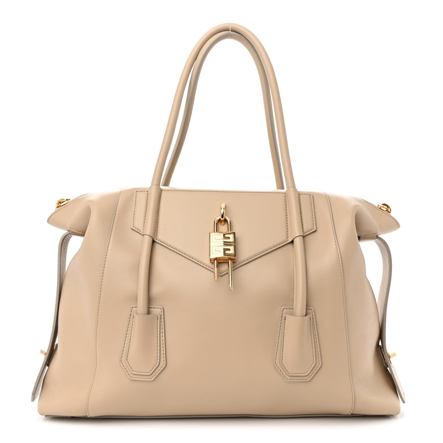 Givenchy Smooth Calfskin Medium Antigona Soft Lock Duffle Bag Beige 1 of 11