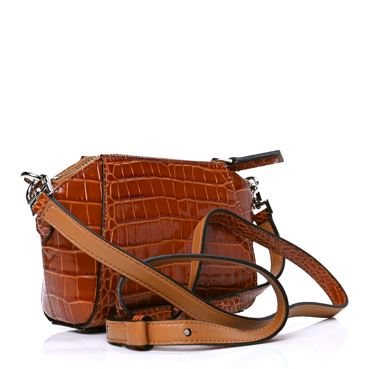 Givenchy Calfskin Crocodile Embossed Nano Antigona Tan 2 of 5
