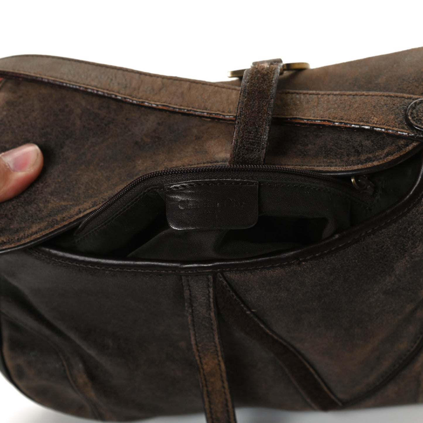 Calfskin Double Saddle Bag Brown