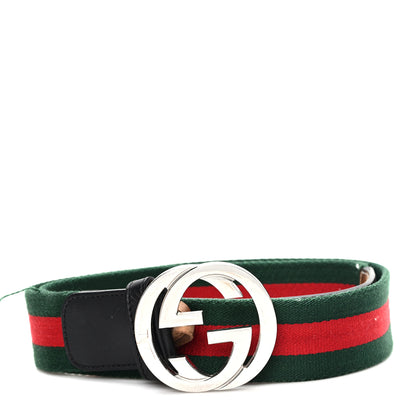 Gucci Canvas Web Interlocking G 100 40 Belt Black 1 of 4