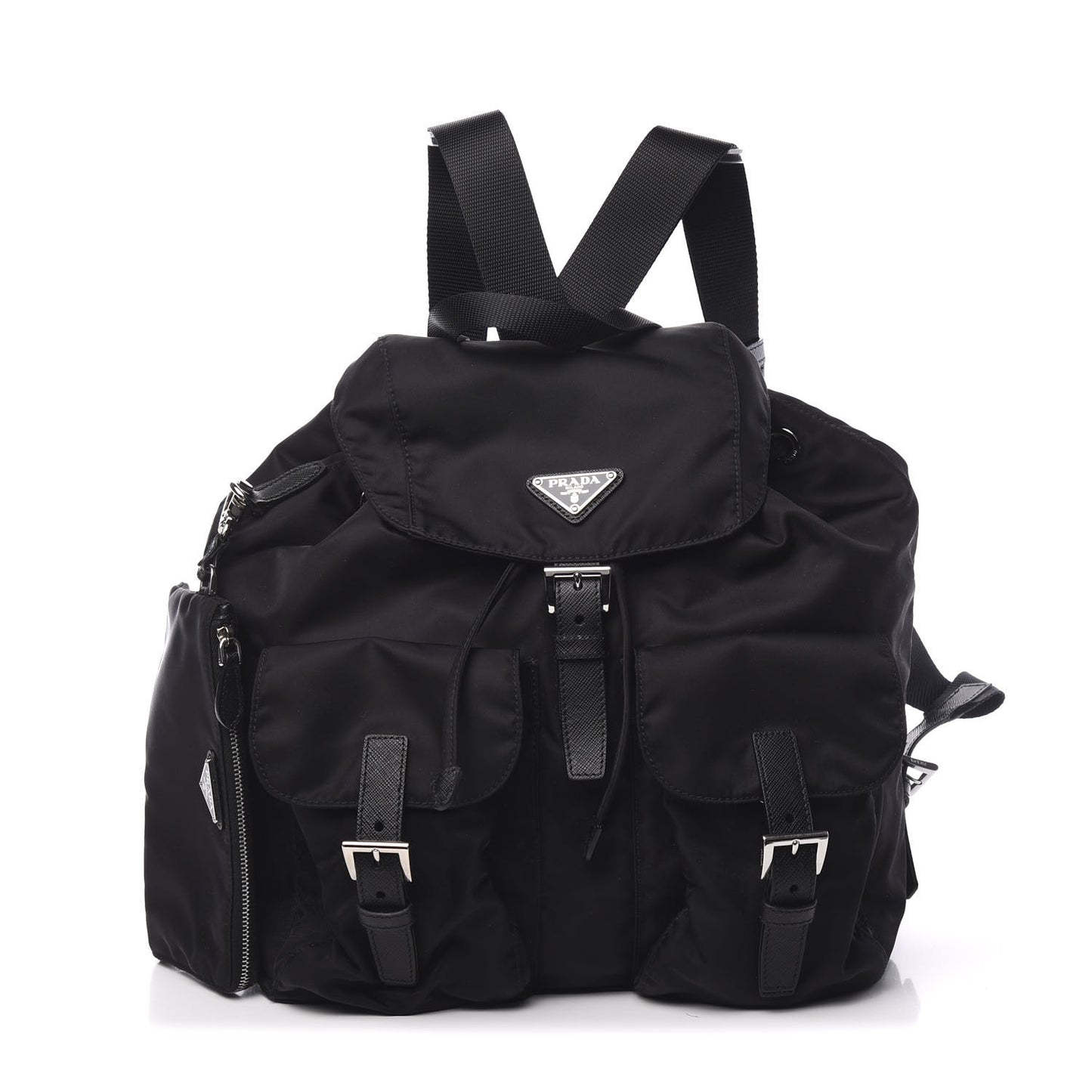 Tessuto Nylon Saffiano Medium Backpack Black