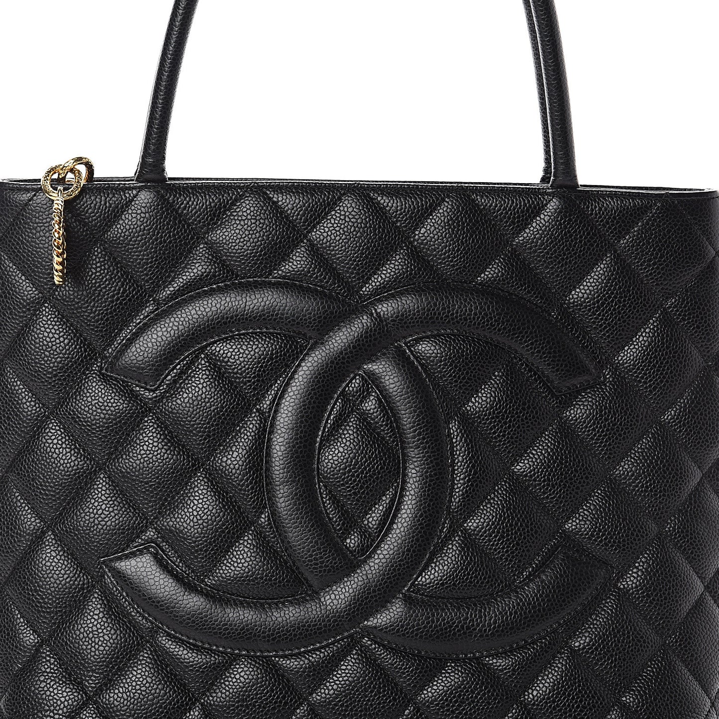 Caviar Quilted Medallion Tote Black