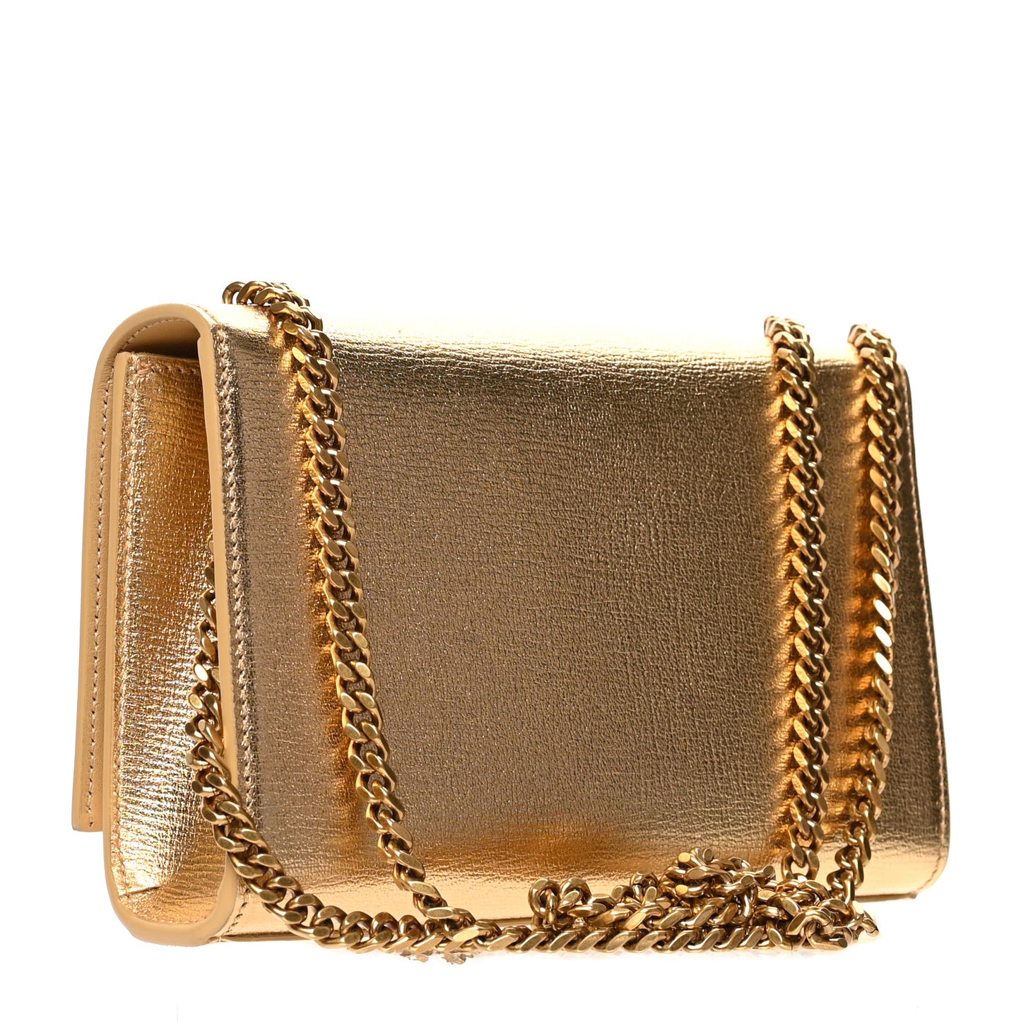 Metallic Calfskin Small Classic Monogram Kate Tassel Satchel Gold