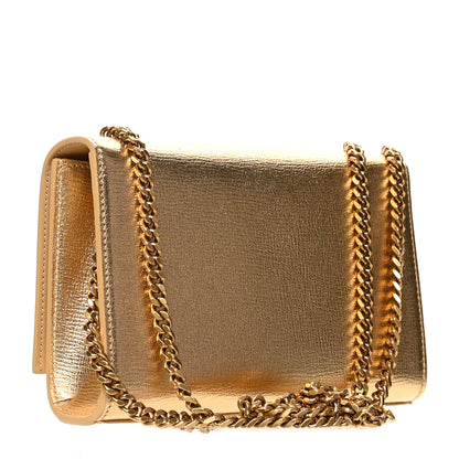 Saint Laurent Metallic Calfskin Small Classic Monogram Kate Tassel Satchel Gold 2 of 5
