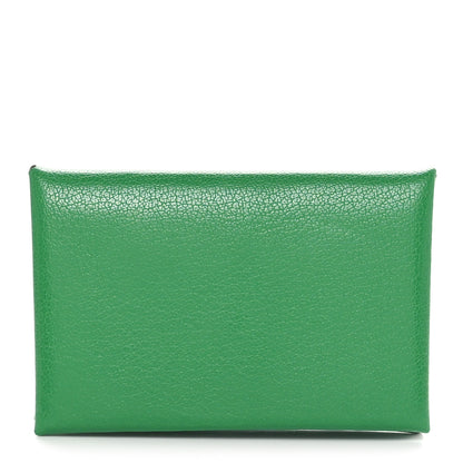 Hermes Evercolor Calvi Card Case Bambou 1 of 10