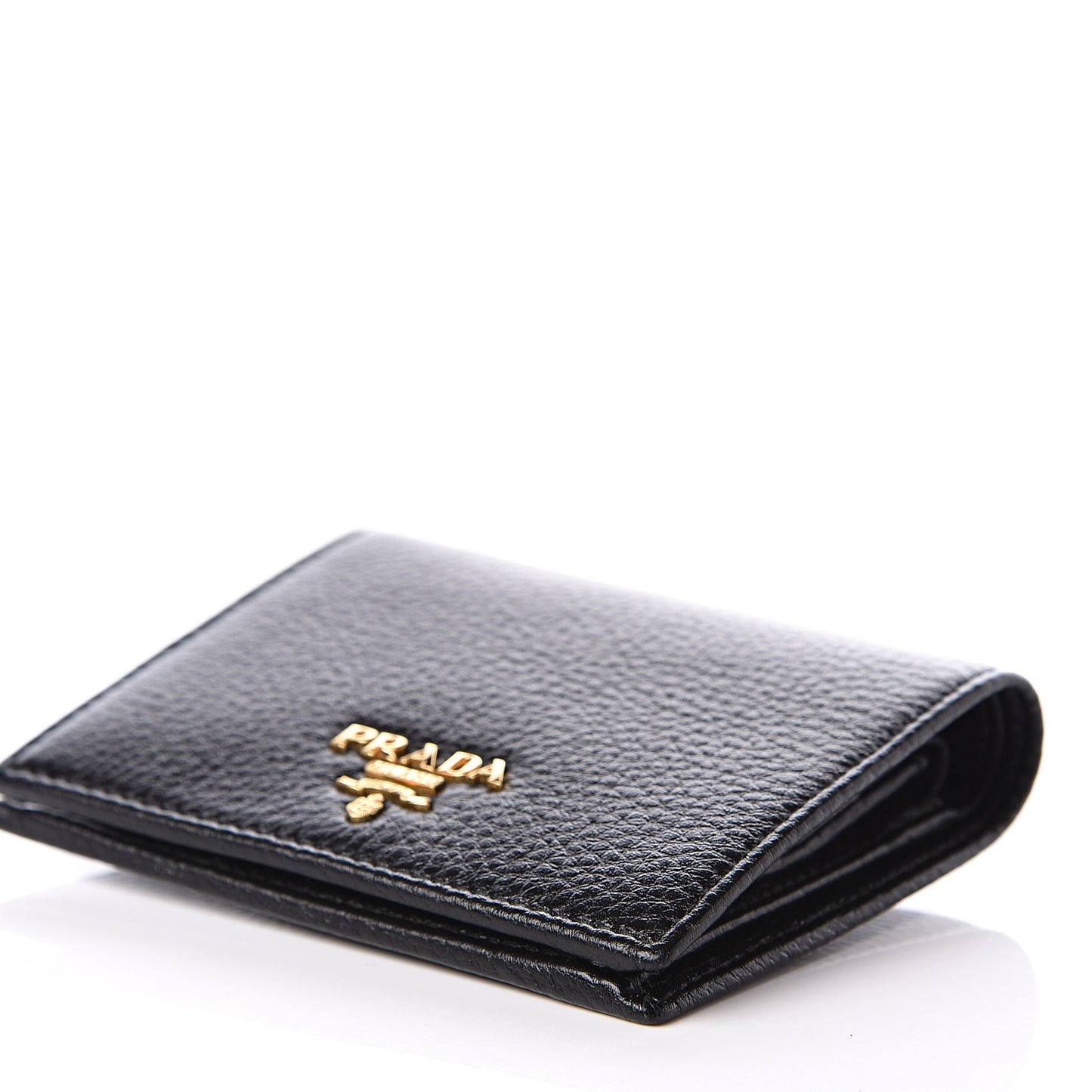 Vitello Grain Bi-Fold Wallet Black