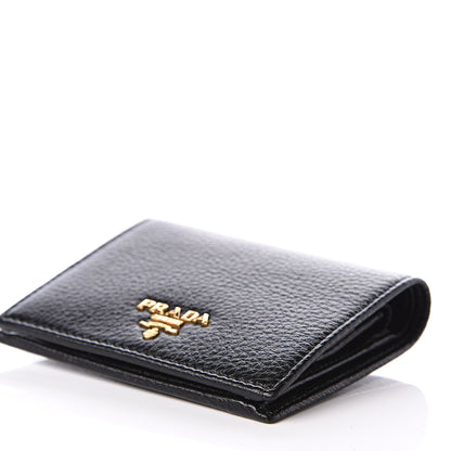 Prada Vitello Grain Bi-Fold Wallet Black 7 of 8