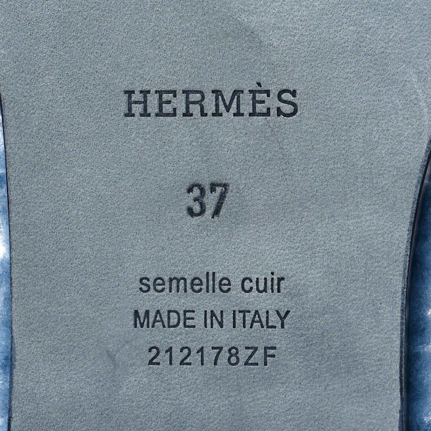 Hermes Woolskin Oran Sandals 37 Bleu 6 of 7