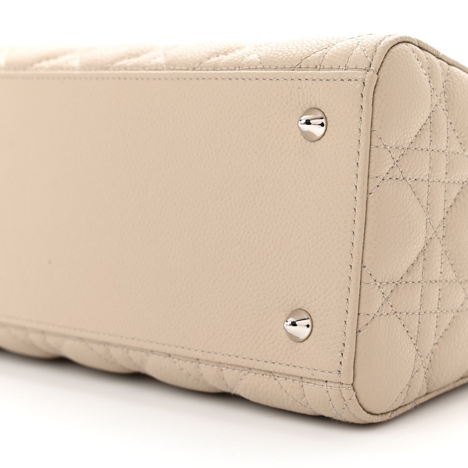 Christian Dior Grained Calfskin Cannage Medium Lady Dior Natural 10 of 13