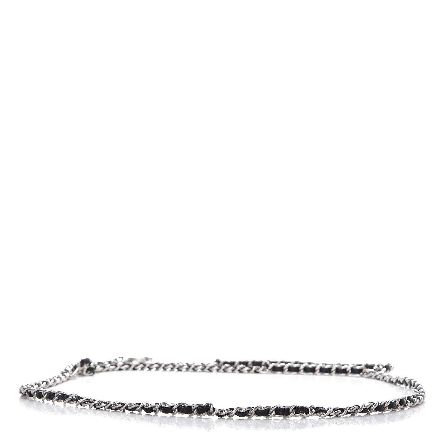 Chanel Lambskin Enamel CC Chain Belt Black Silver 4 of 7