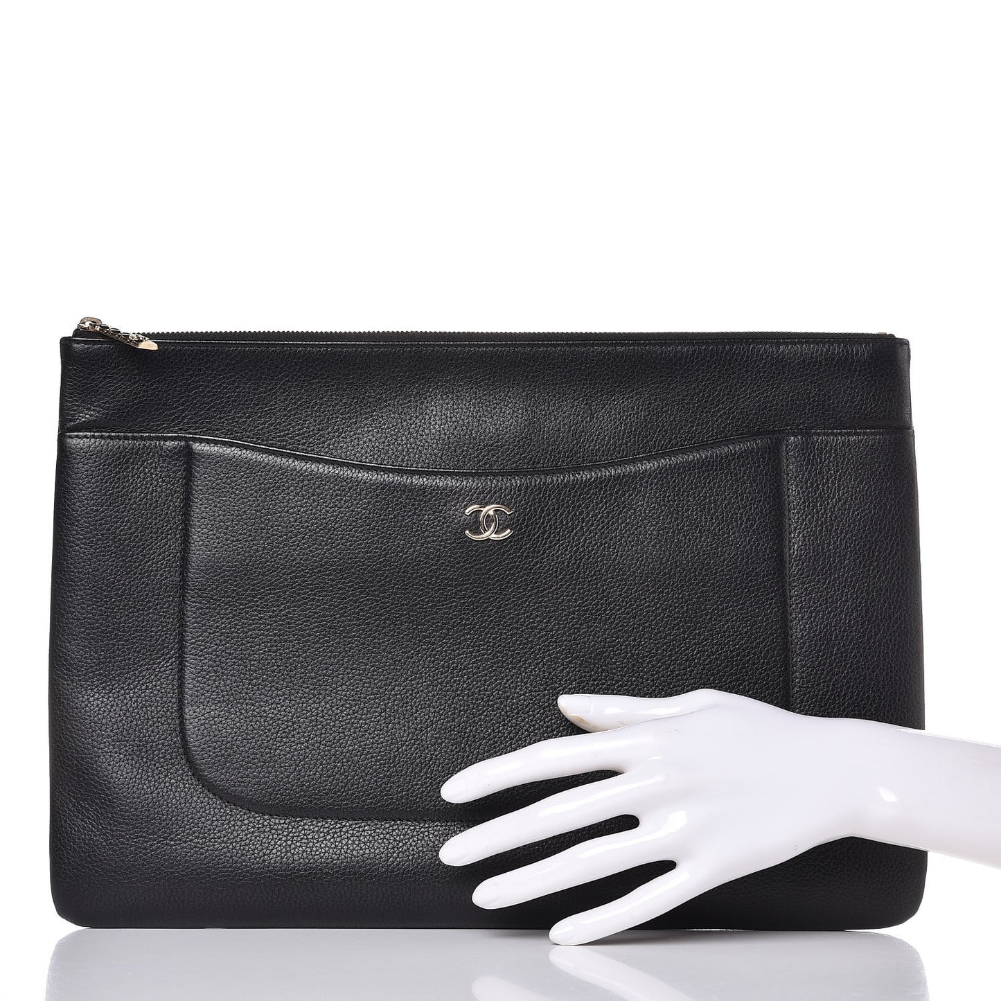 Calfskin Large Gabrielle Cosmetic Case Black