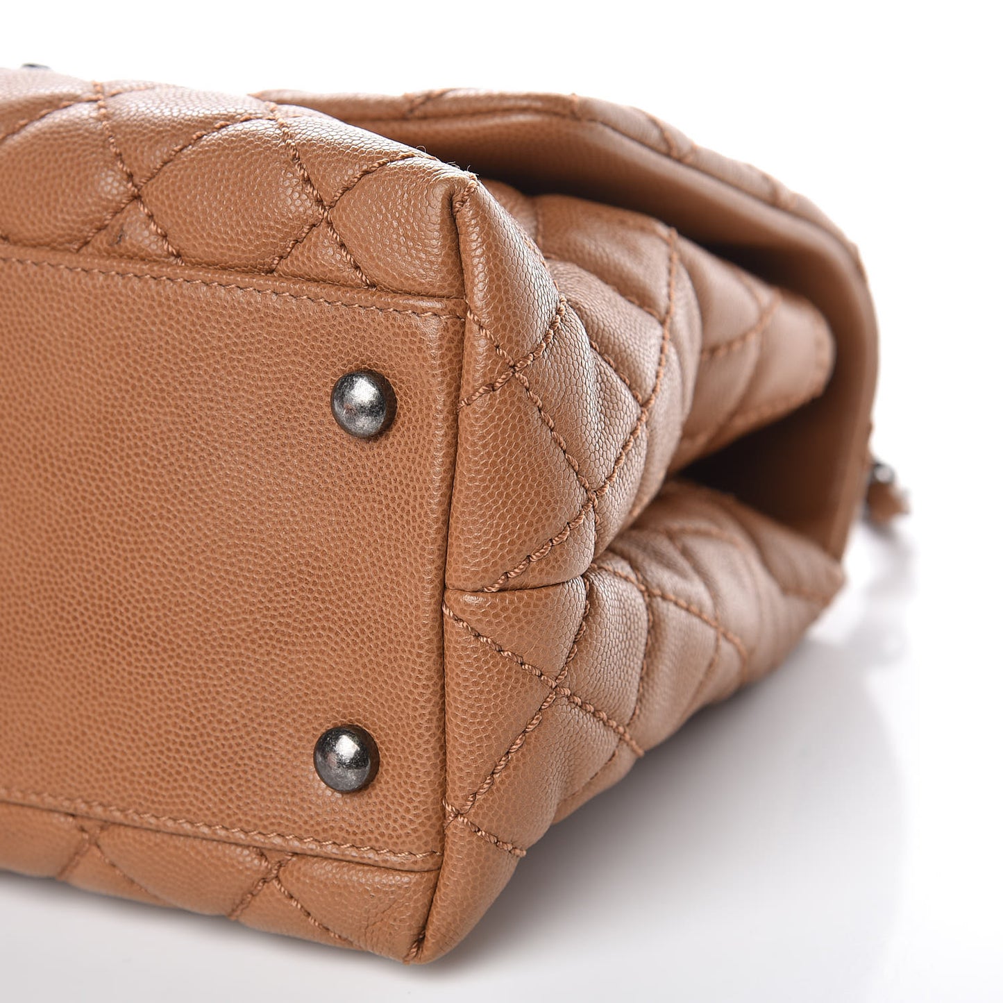 Caviar Quilted Small Coco Handle Flap Camel