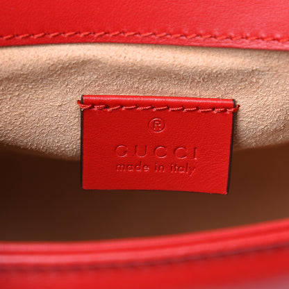 Gucci Calfskin Matelasse Mini GG Marmont Top Handle Shoulder Bag Hibiscus Red 5 of 12