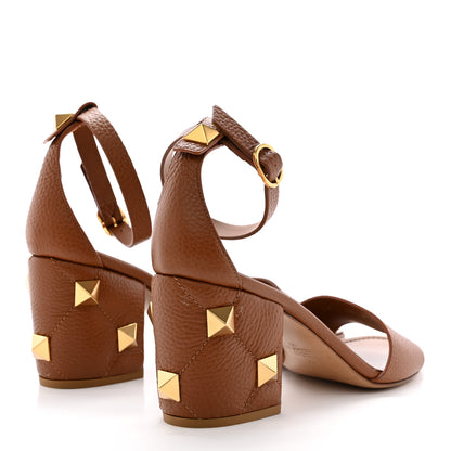 Valentino Garavani Grained Calfskin Roman Stud Ankle Strap 75mm Sandals 39 Selleria 4 of 13