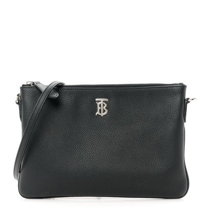 Burberry Grained Calfskin Peyton TB Crossbody Bag Black 1 of 11