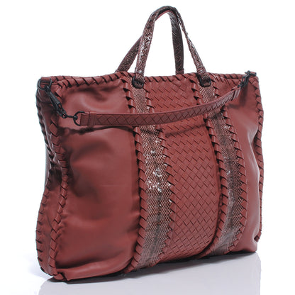 Bottega Veneta Nappa Intrecciato Python Tote Boucher 3 of 8