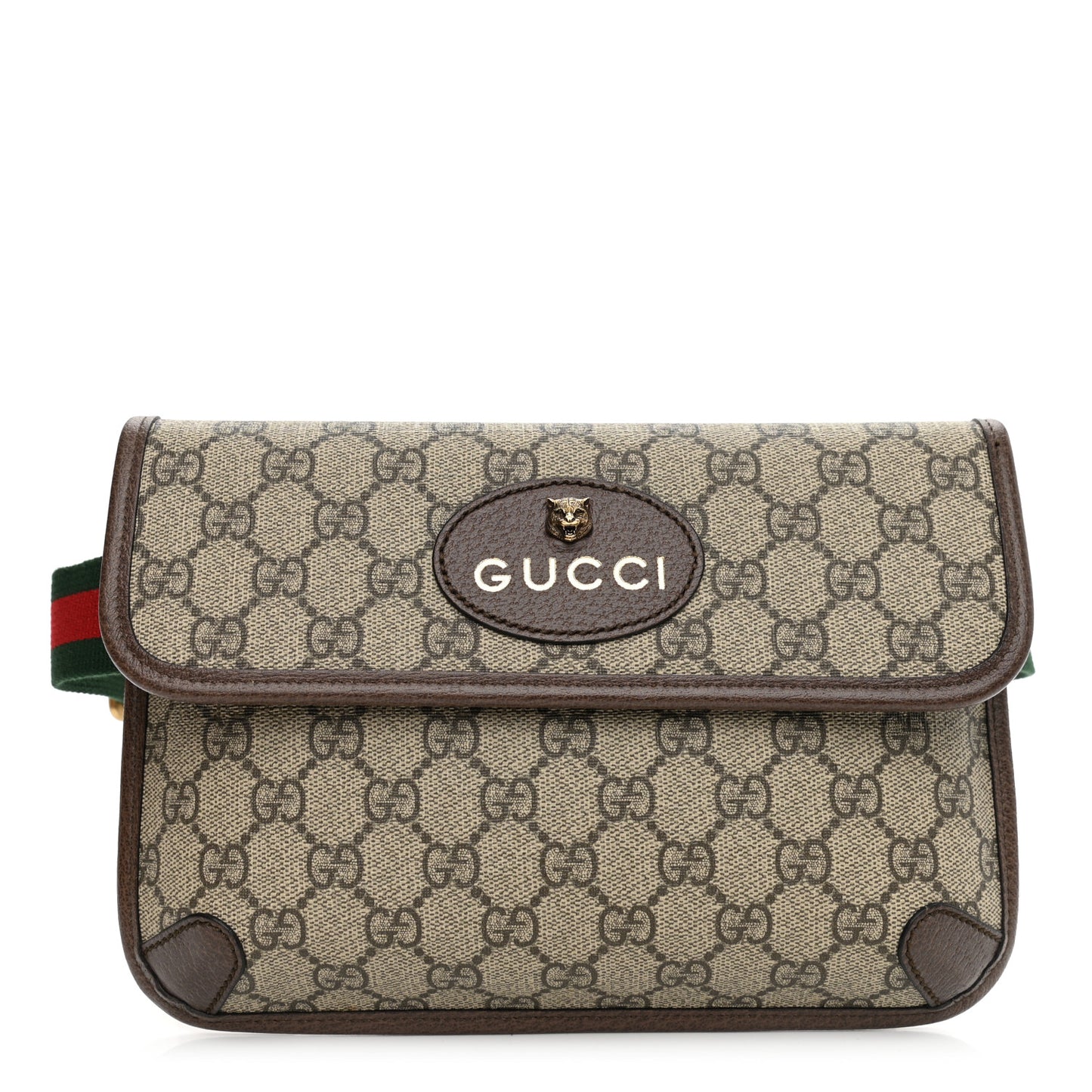 GG Supreme Monogram Neo Vintage Web Belt Bag Brown
