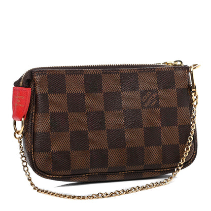 Louis Vuitton Damier Ebene 2019 Christmas Animation Mini Pochette Accessories Red 2 of 4
