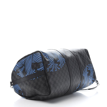 Louis Vuitton Damier Graphite Rope Keepall 55 Blue 3 of 13