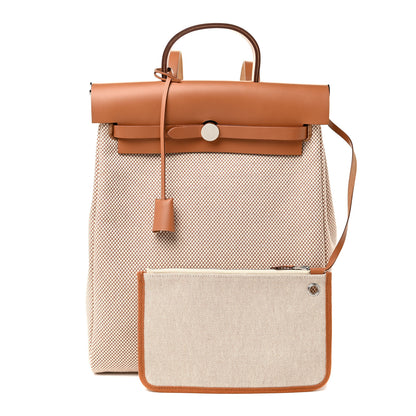 Hermes Vache Hunter Criss Viking Herbag a Dos Retourne Backpack Ecru Beige Naturel 1 of 12