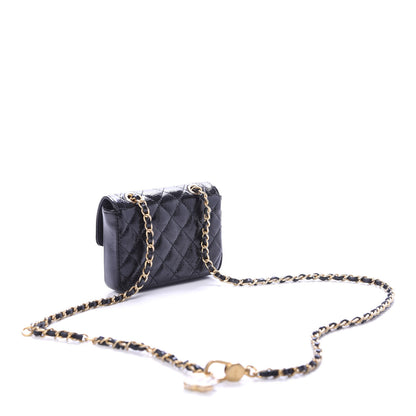 Chanel Shiny Aged Calfskin Quilted Waist Belt Bag Black 4 of 12