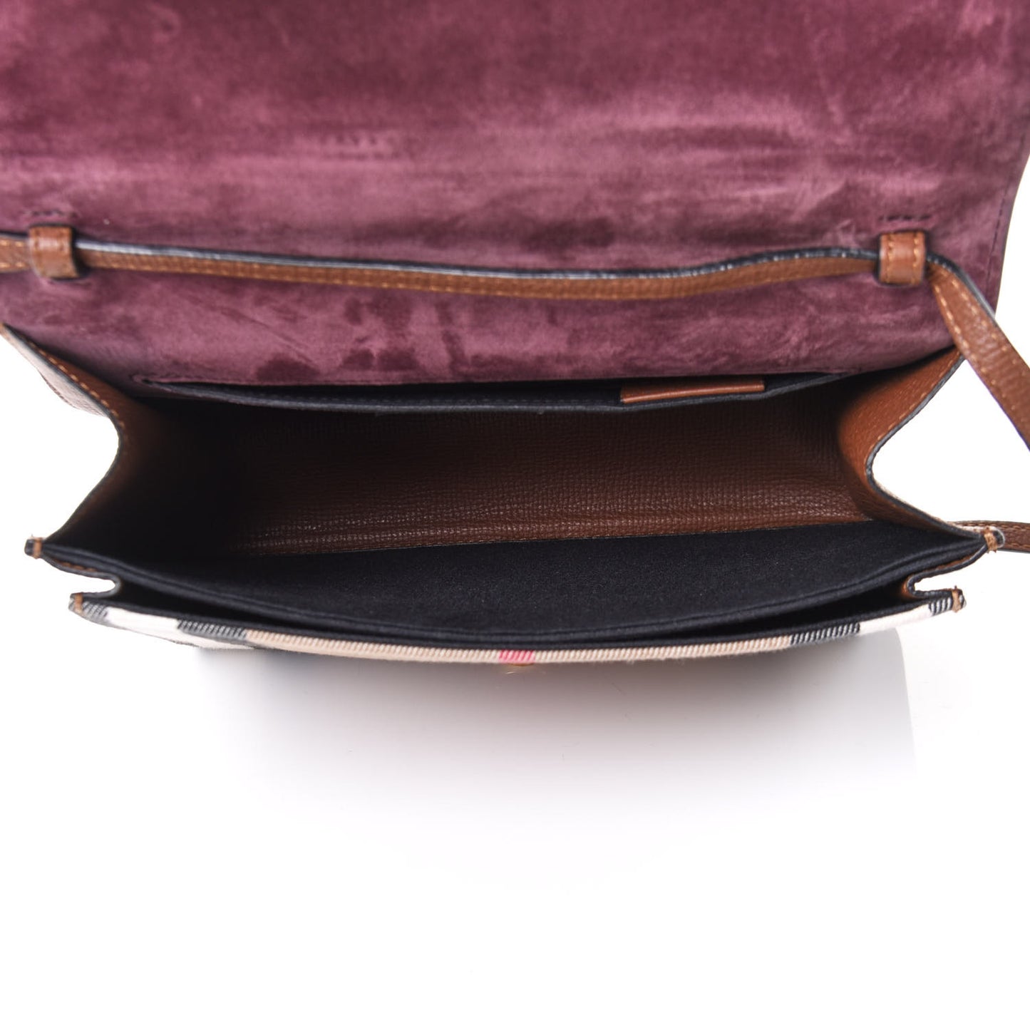 Derby Calfskin House Check Small Macken Crossbody Bag Tan