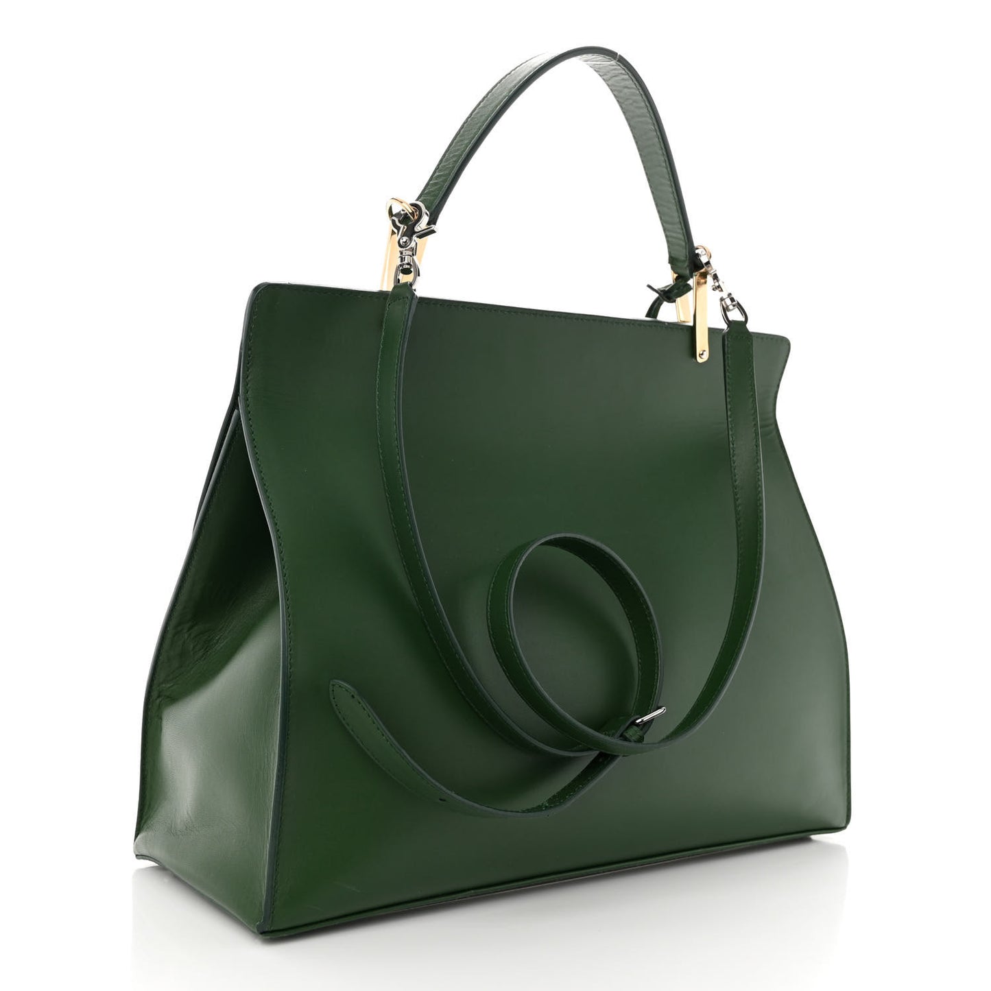 Veau Le Dix M Cartable Shoulder Bag Green