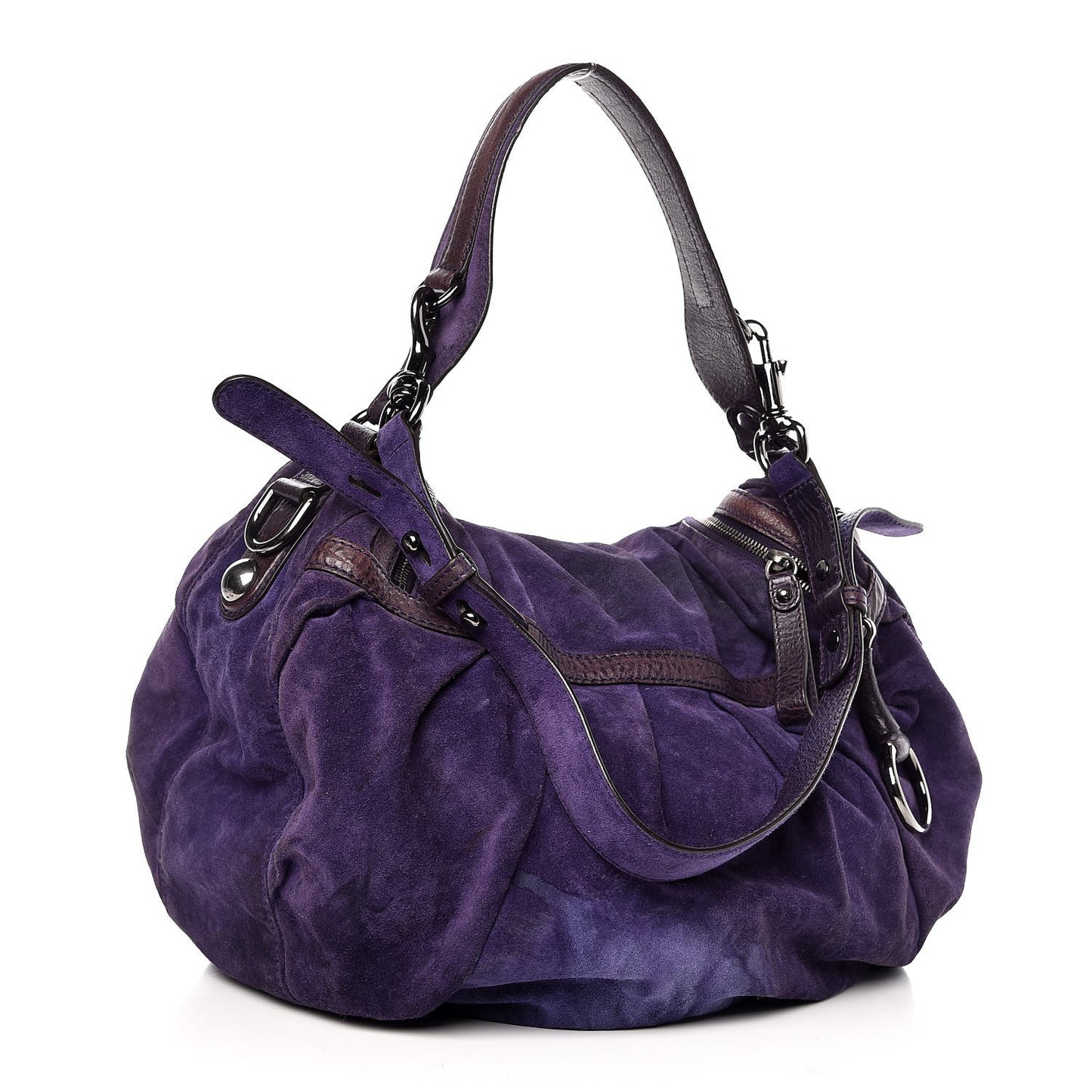 Suede Icon Bit Shoulder Bag Purple