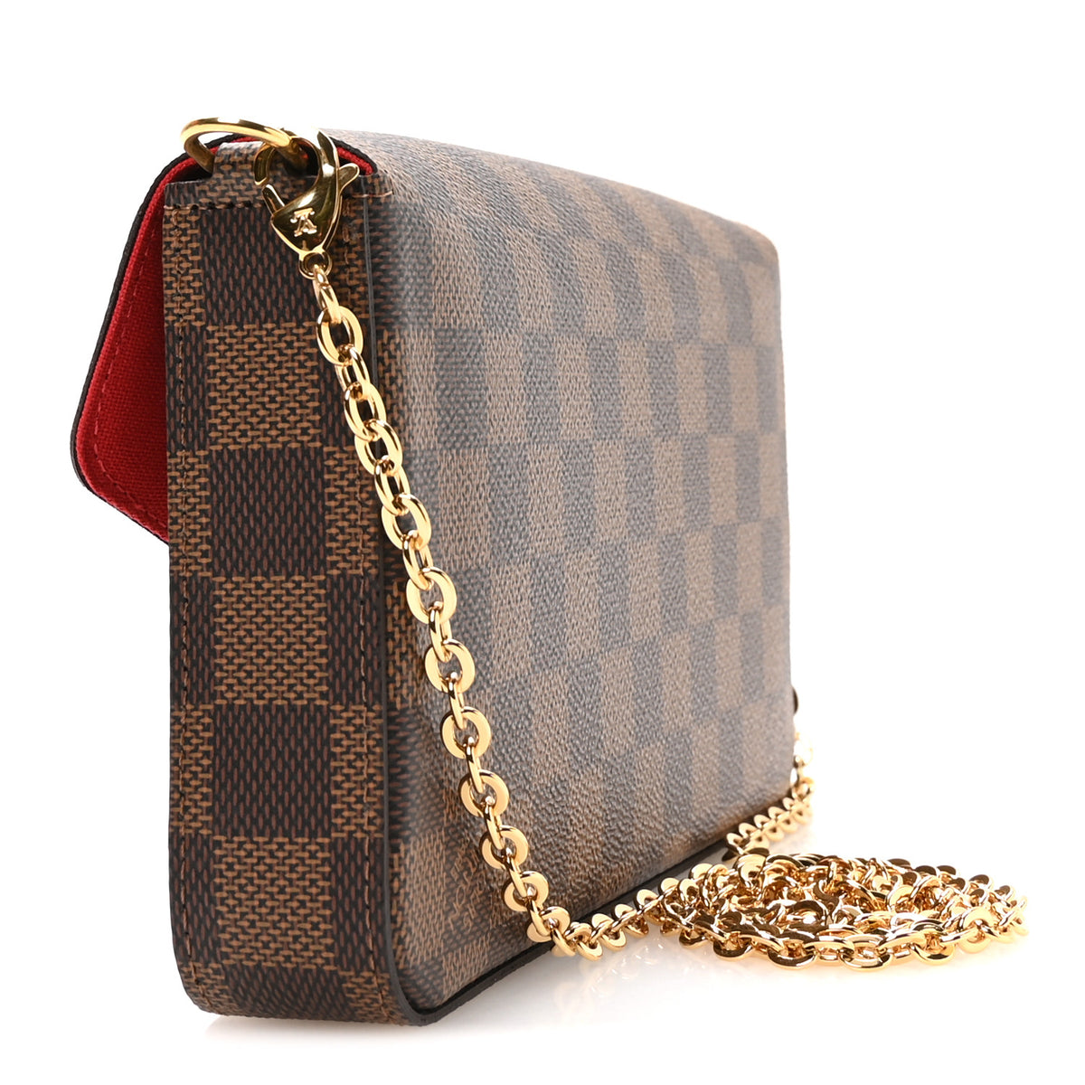 Louis Vuitton Damier Ebene Pochette Felicie Chain Wallet 4 of 11