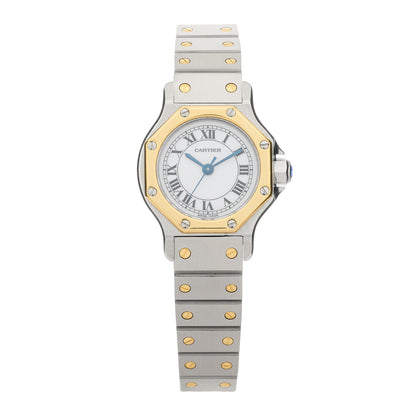 Cartier Stainless Steel 18K Yellow Gold 25mm Santos Octagon Automatic Watch 1 of 4