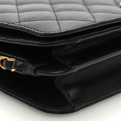 Chanel Lambskin Quilted Chain Medium Single Flap Black 8 of 10