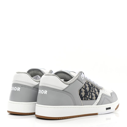 Christian Dior Smooth Calfskin Jacquard Oblique Mens B27 Low Top Sneakers 40 Beige Blue 4 of 9