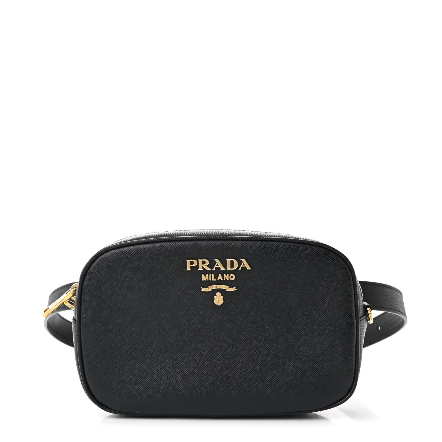 Prada Saffiano Lux Logo Belt Bag Black 1 of 11