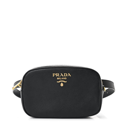 Prada Saffiano Lux Logo Belt Bag Black 1 of 11