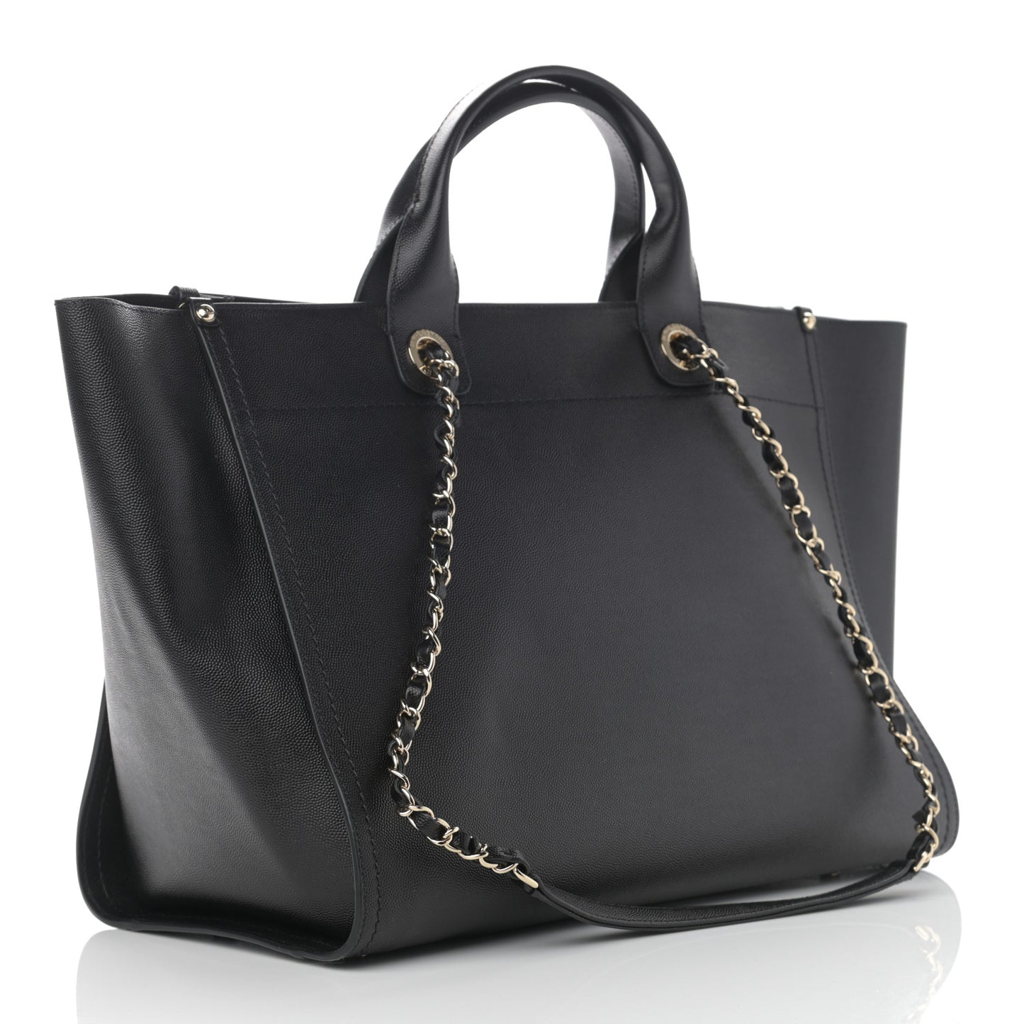 Caviar Medium Studded Deauville Tote Black