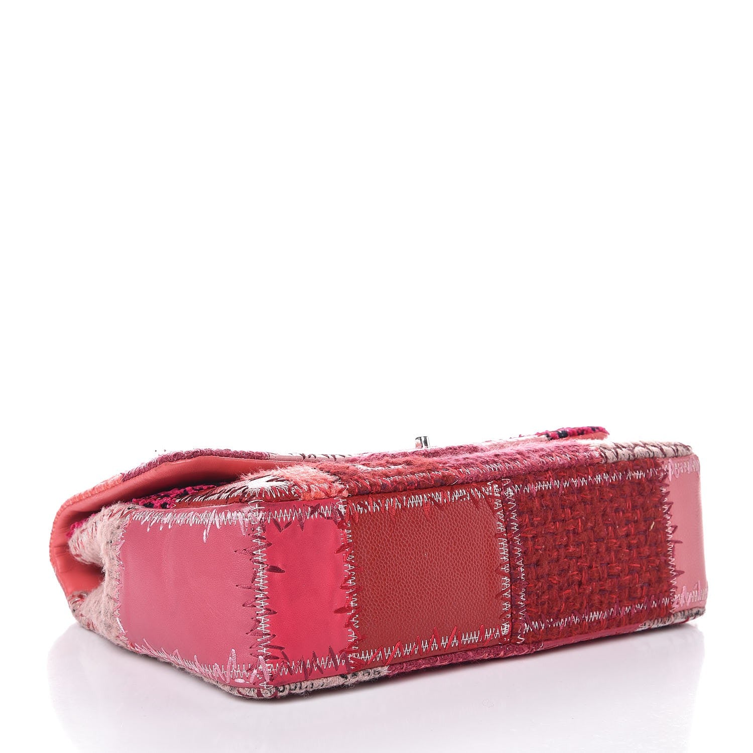 Chanel Tweed Patchwork Jumbo Single Flap Pink 5 of 12