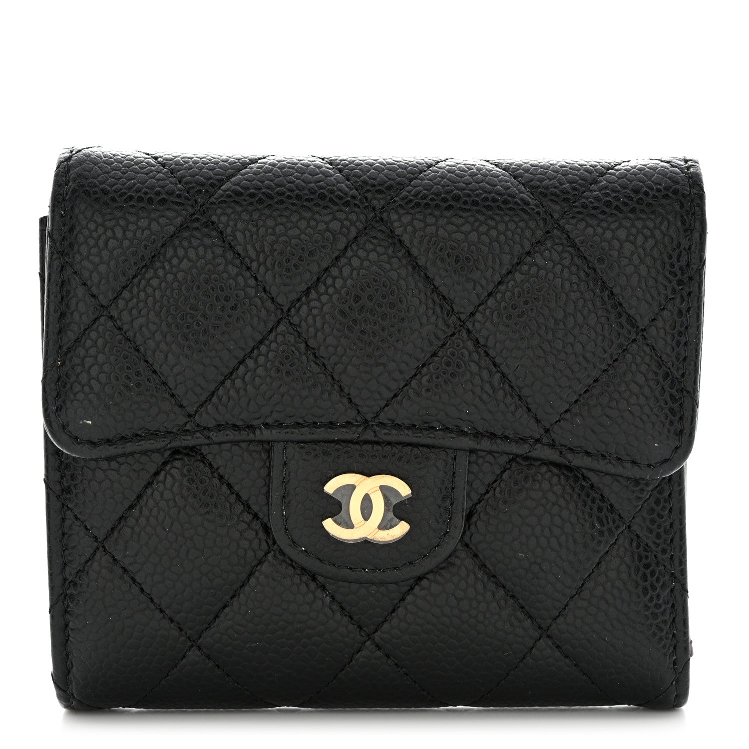 Chanel Caviar Quilted Compact Flap Wallet Black 1 of 9