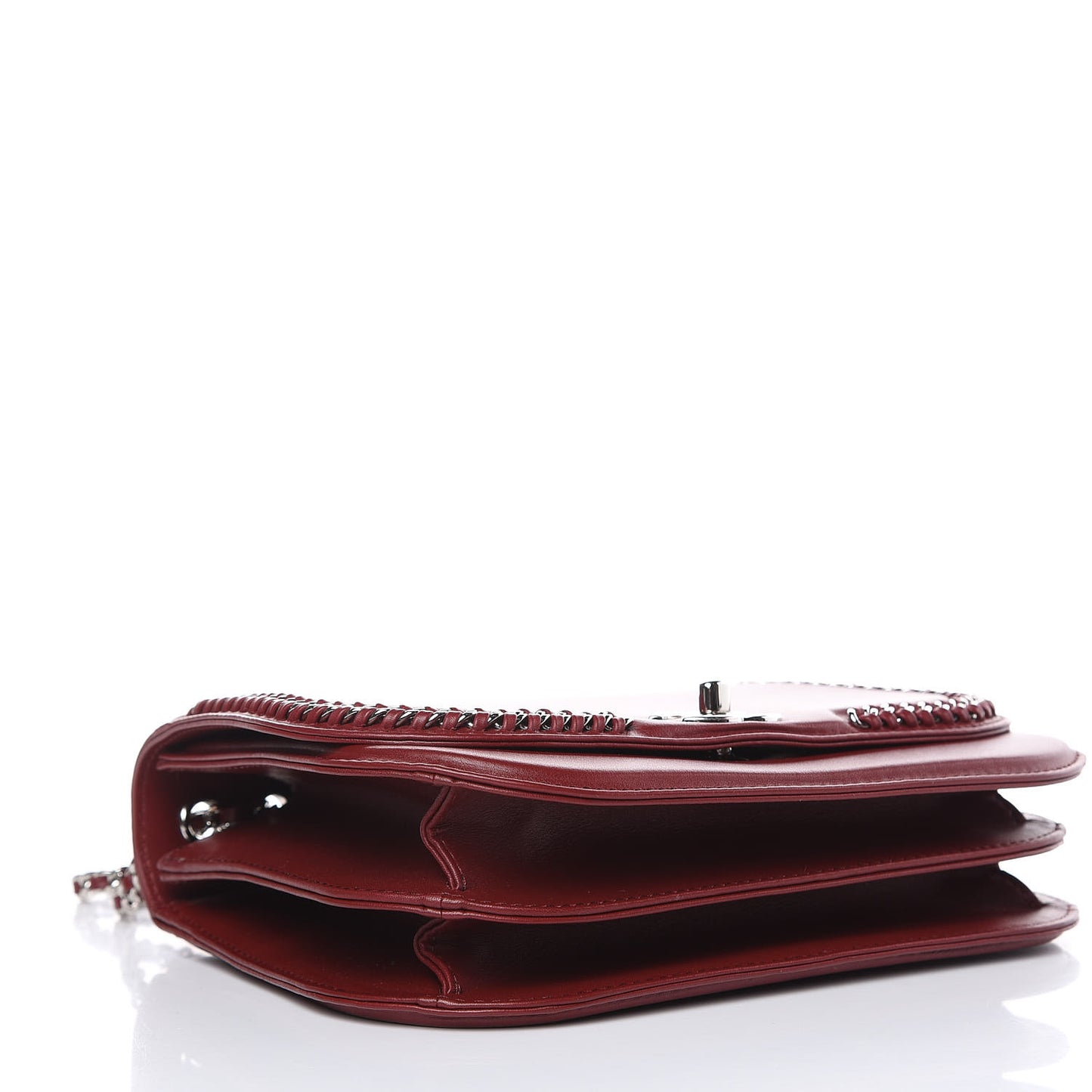 Calfskin Braided Medium Chic Flap Burgundy