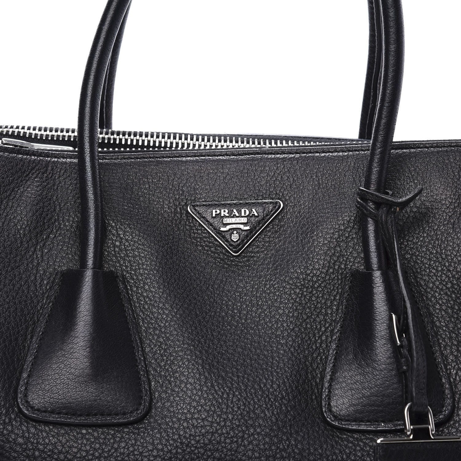 Prada Vitello Daino Twin Pocket Tote Black 8 of 13