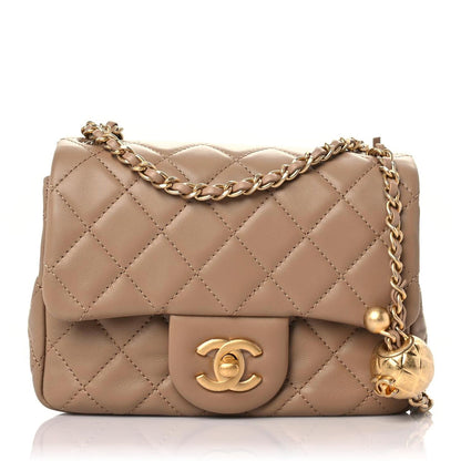Chanel Lambskin Quilted Mini Pearl Crush Flap Beige 1 of 9
